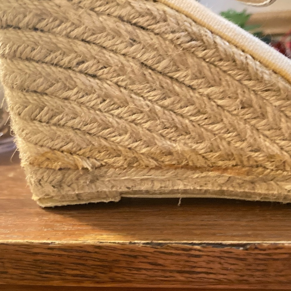 Knit cream size 10 wide wedge sandal see details - Picture 6 of 9